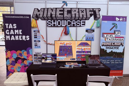 Minecraft Competition booth at Level Up Tasmania 2026